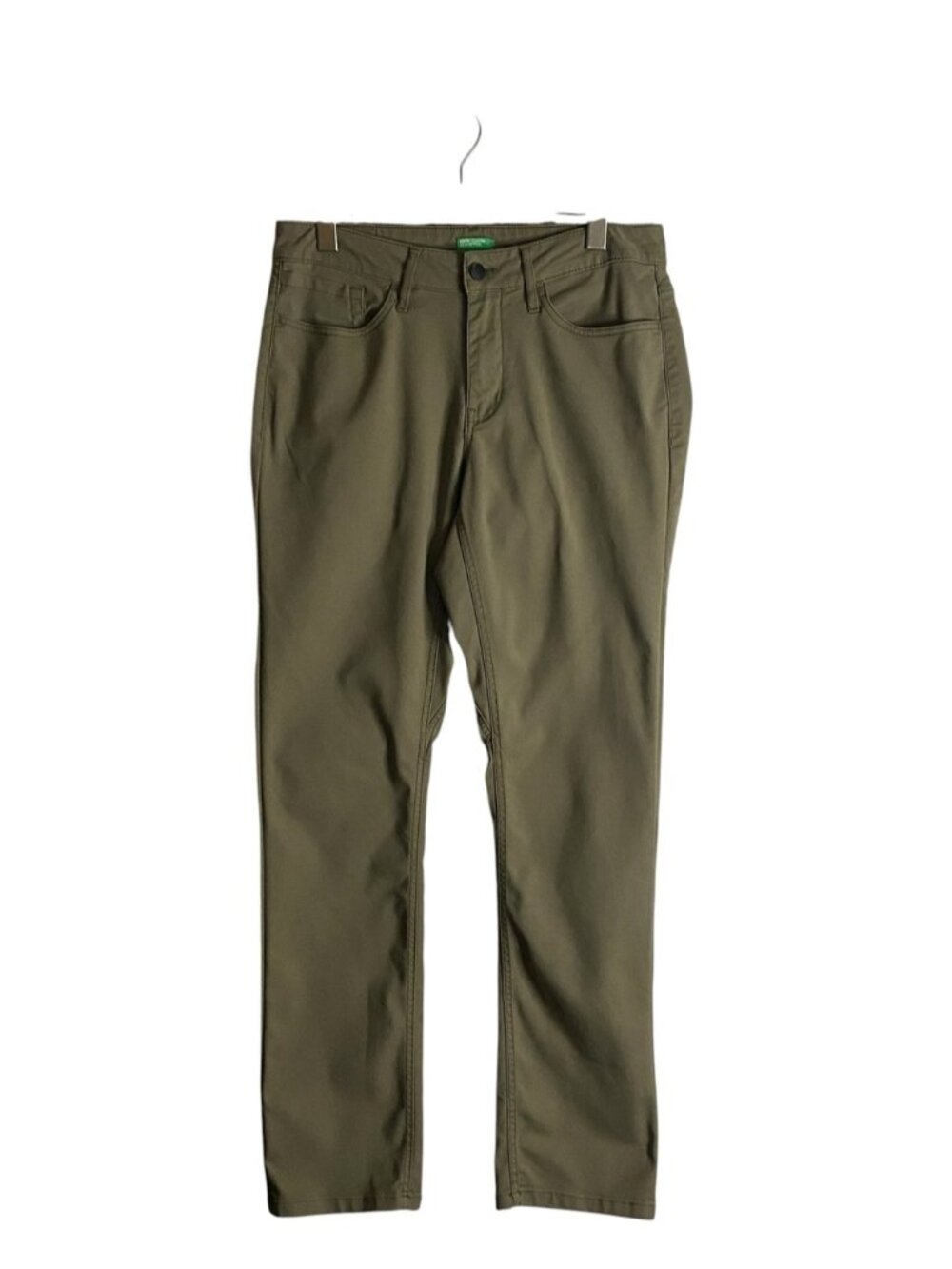 United Colors of Benetton Men's Olive Green Casual Slim Fit Pants